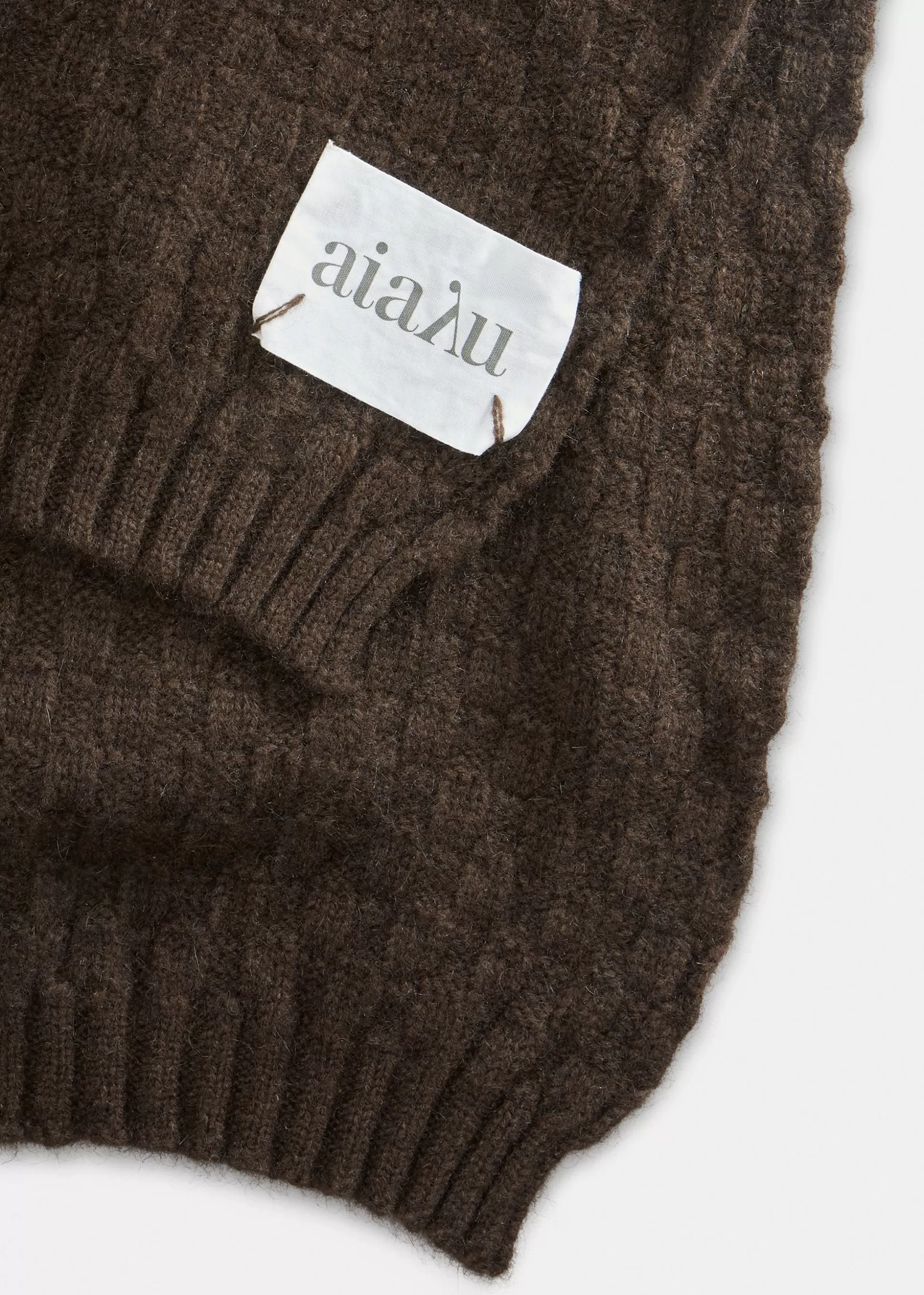 aiayu Tørklæder<Ribi yak scarf Pure Dark Brown